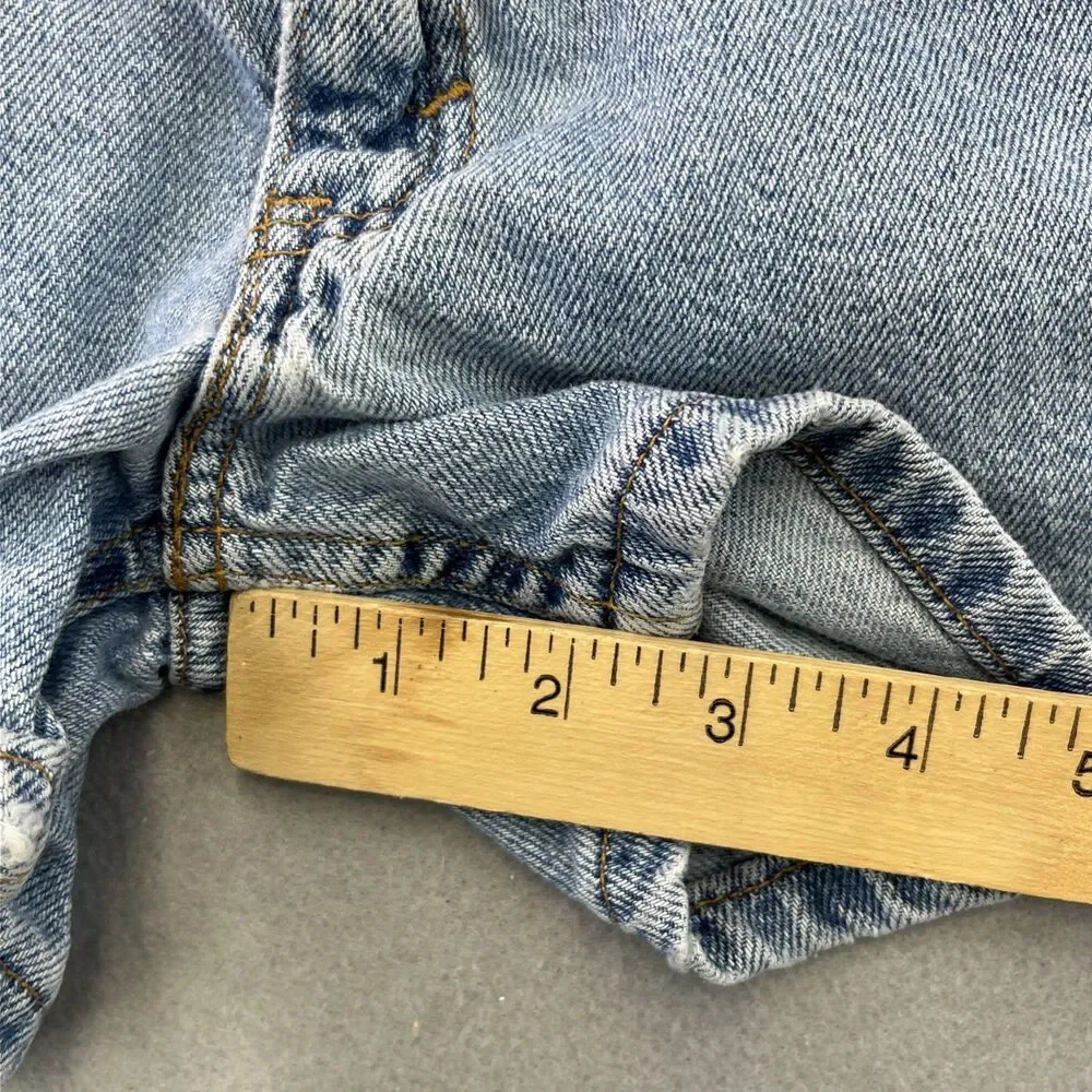 Levis 505 Blue Denim Jean Shorts Youth 6  Vintage White Tab 90s Kids Elastic